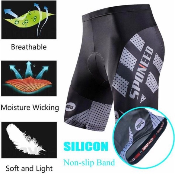 Sponeed Bicycle Shorts Thick Padded Seat Saddle Black Gray Cycling Large Men - Picture 3 of 14